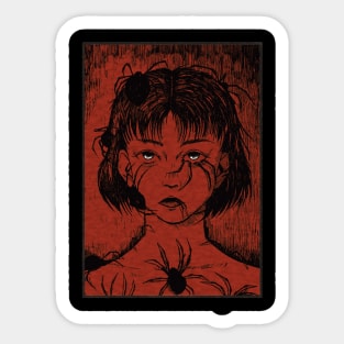 Anime Girl Spider Horror Sticker